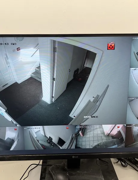 CCTV monitor showing a recording system installed in Preston