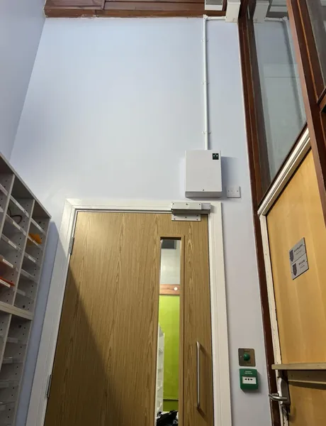 Door access and fire alarm wiring in a commercial building in Preston