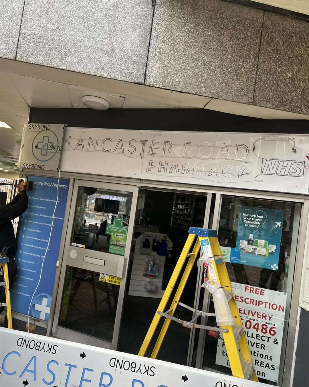 Pharmacy shopfront electrical and lighting work: electrician in Garstang