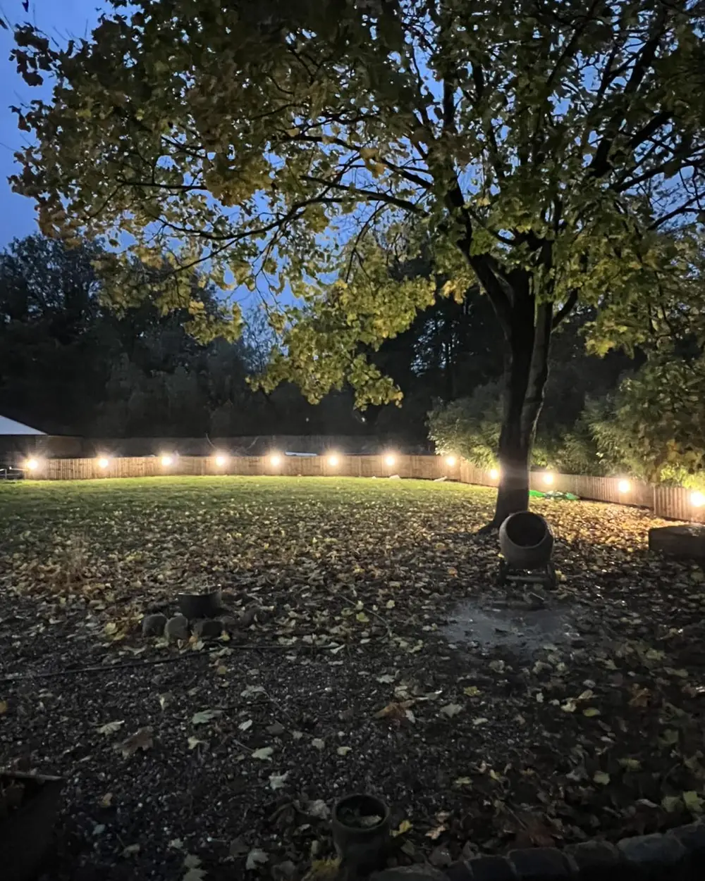 Garden lighting installed by an electrician in Preston